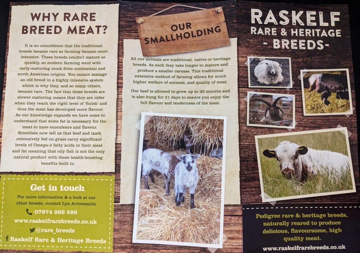 Rare breed lamb joint from Raskelf